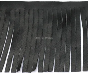 

10yards Craft Black PU Fringe Tassel Trimming Lace Trim For Latin Dress Samba Stage Clothes Curtain Shoes 10cm T560