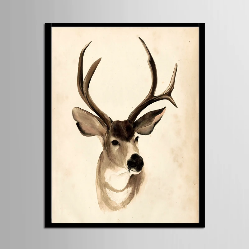 

(No Frame) 1Pieces Simple elk Art Canvas Poster Painting Wall Picture Print Home Bedroom Decorati