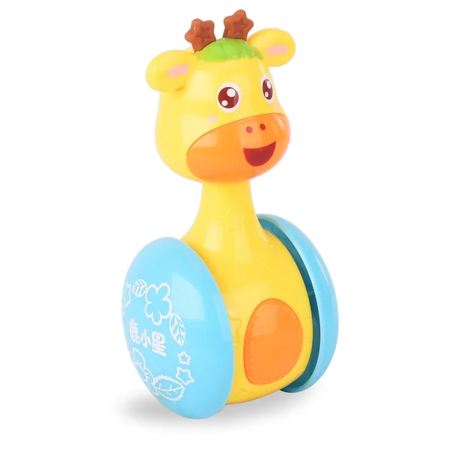 Novelty Funny Fawn Baby Rattles Nodding Tumbler Toy 0-12 Months Music Roly-poly Educational Xmas Gifts 1