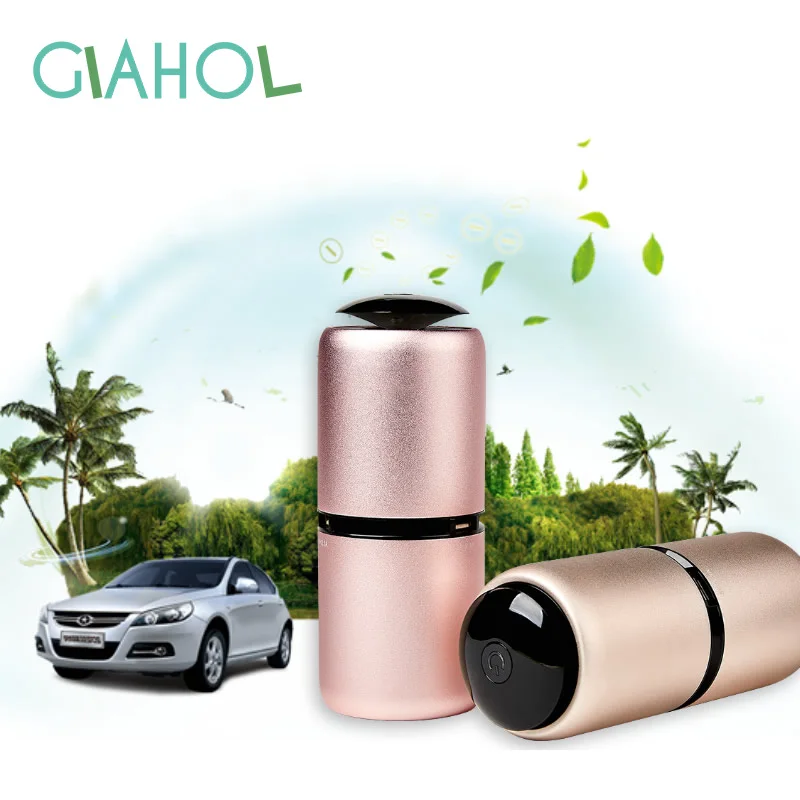 Kopen GIAHOL Auto Luchtreiniger Cleaner Draagbare Mini Auto luchtverfrisser Air Ionic Purifier Oxygen Bar Ozon Lonizer Super Mute Roze