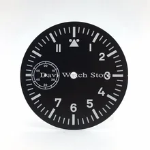 38,9 мм Corgeut подходят ETA 6498, Чайка движение зеленый световой черный циферблат