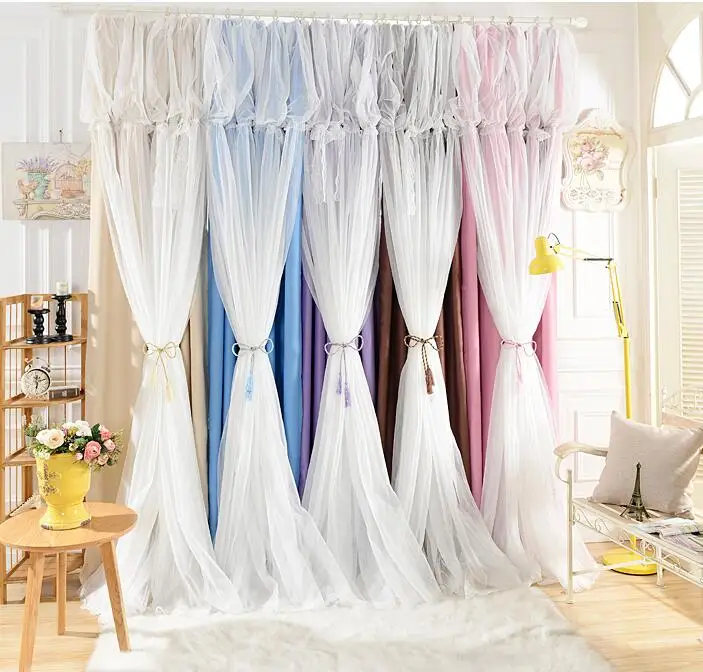 Custom Princess Beauty Korean Fresh Shade Curtain Girl's Bedroom Lace