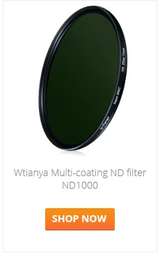 Wtianya Multi-покрытие nd1000 77 82 мм 10. шаг nd3.0 фильтр 40,5 43 46 58 67 72 мм стекло фильтр нейтральной плотности низкая меняющийся цвет