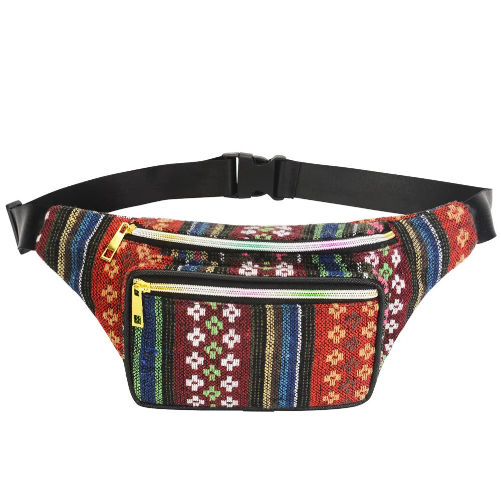 

folk-custom style women waist bag Neutral Sport Waist Bags Multicolor Messenger Crossbody Chest Bags super quality sac a main