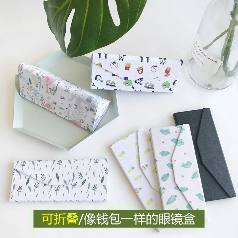 

Portable folding glasses case sunglasses box Korean student sunglasses box simple small fresh myopia eye box