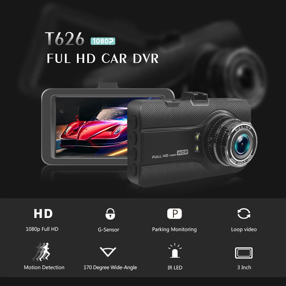 3 дюймовый Full HD 1080P Автомобильный Камера видеорегистратор вождение автомобиля