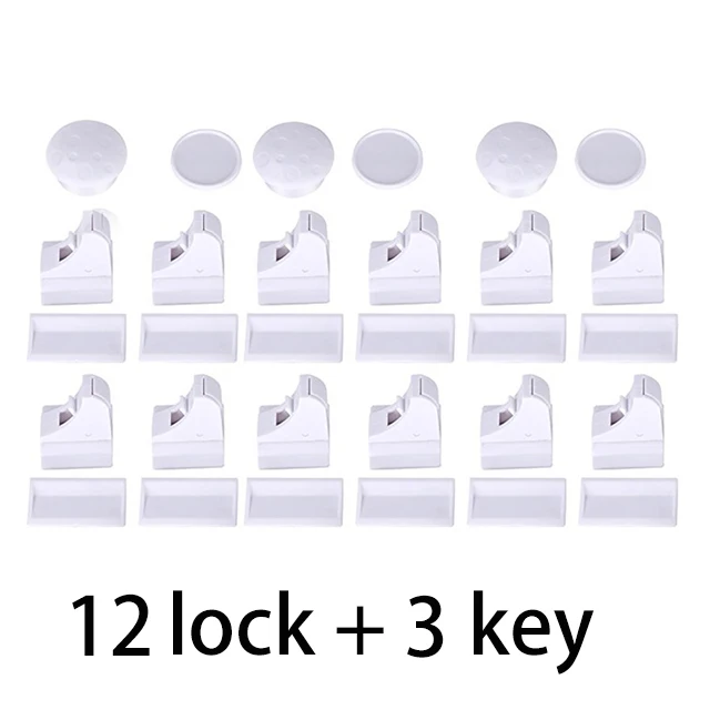 12lock-3key Магнитный замок для детей, замок для ящика шкафа, замок для двери, защита для детей, невидимые замки для безопасности детей, магнитный замок - Цвет: 12lock-3key