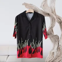 Летняя новая модная мужская Свободная рубашка с короткими рукавами, тонкие пляжные рубашки с принтом, стильный ночной клуб певица костюмы