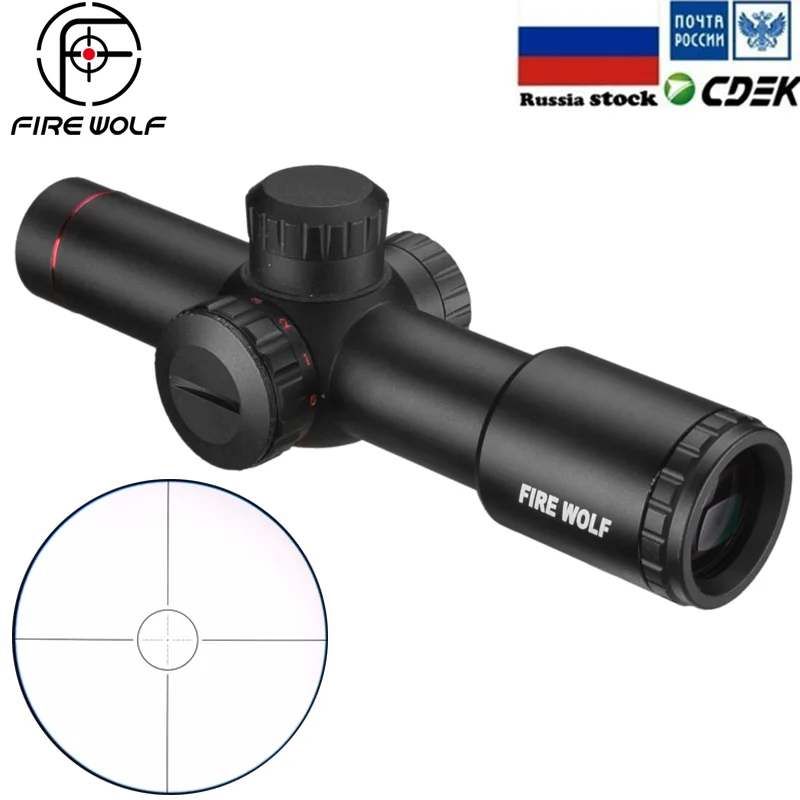 Lobo de fuego táctico AK47 AK74 AR15 caza alcance 4.5X20E rojo iluminación Mil-Dot Riflescope - 1