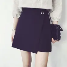HAO HE SHEN 2017 new female student summer skirt all-match high waisted A-line A summer skirt thin irregular skirt