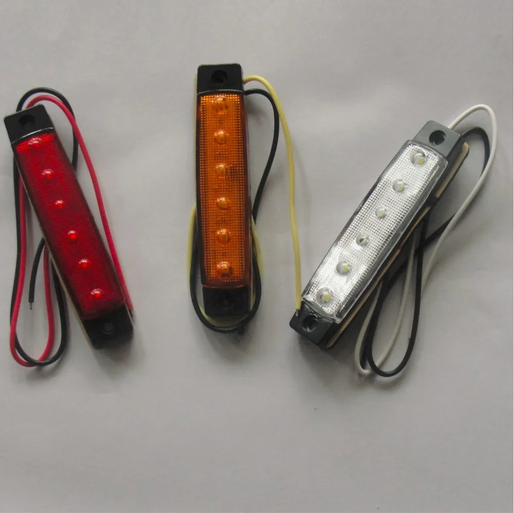 2000x 6LED трейлер индикатор грузовика Боковой габаритный фонарь 24V 12v задние фонари