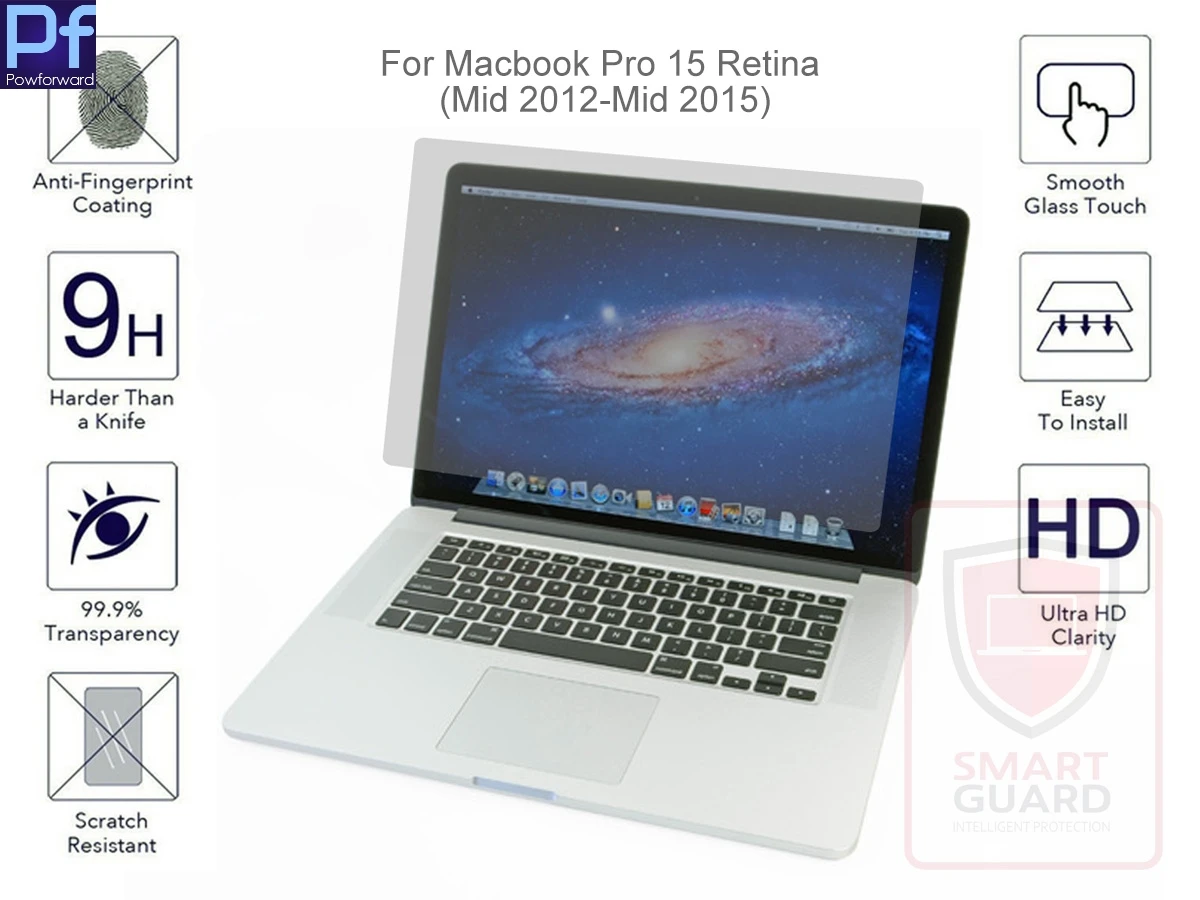 Защитная плёнка из закалённого Стекло протектор для Macbook Pro 15 15,4 дюймов A1286 A1398 сенсорной панели A1707 2012 2013 - Цвет: Pro 15 Retina A1398