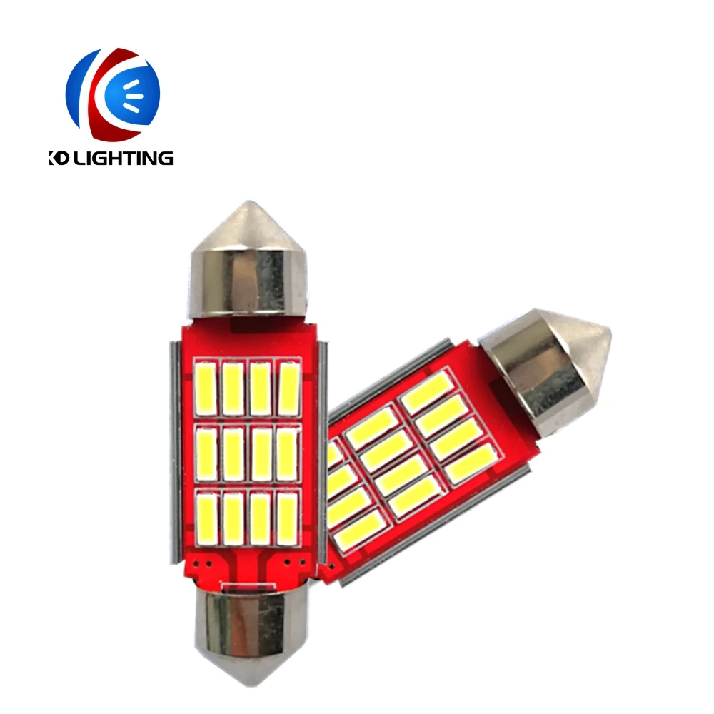 KD 100 шт. Автомобильные светодиодные лампы FT Festoon 3014 12SMD Canbus для чтения
