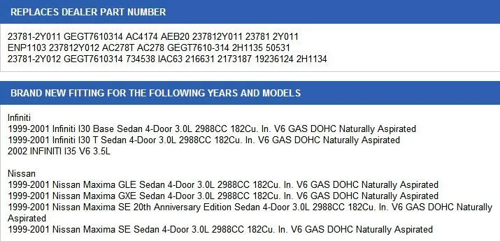 Клапан Регулировки Холостого Хода для Infiniti I30 Nissan Maxima 1999-2001 23781-2Y011 23781-2Y012 237812Y011 237812Y012 AC278 AC4174