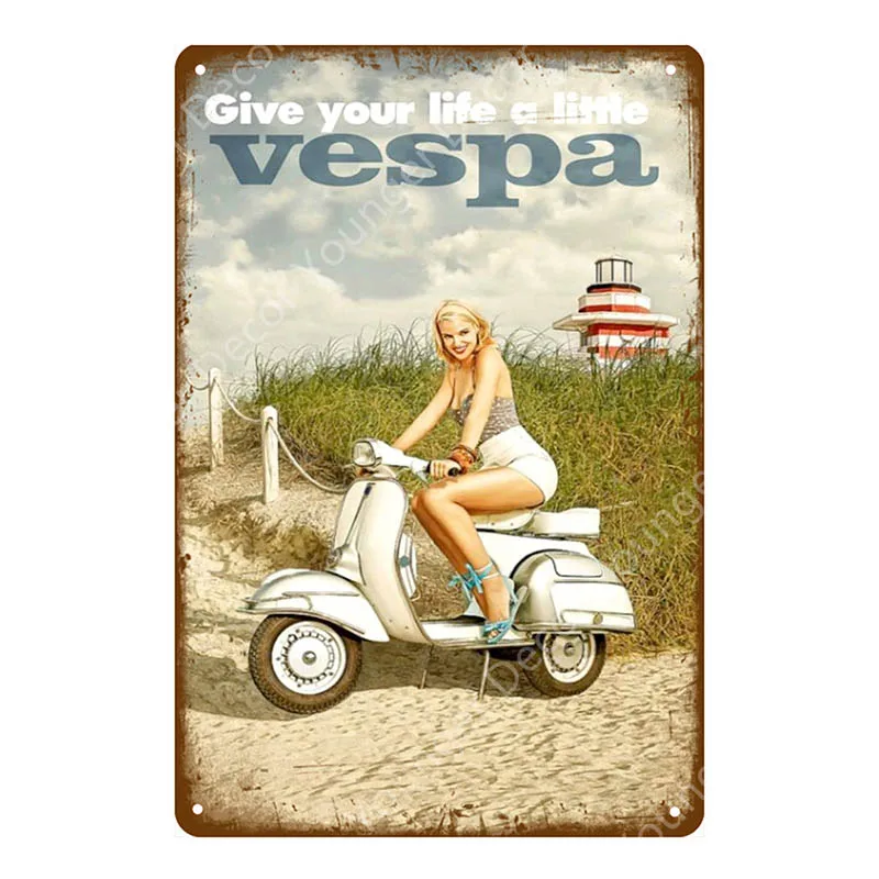 Motor Vaspa Triumph Metal Poster Wall Art Prints Tin Sign Vintage Metal Plaque Cafe House Shop Bar Pub Decor - Цвет: YD3068E