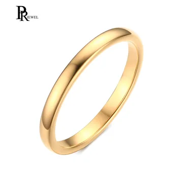 

2mm Classic Gold Color Tungsten Carbide Wedding Rings Dome Band Ring Jewelry 4mm for Her Party Gift Size 6-11