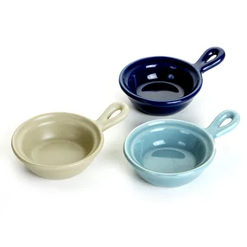 

2PCS/lot Dip Bowl with handle Ceramic Spice Sauces Dish With handle Side Dish Snack Bowls Plate Appetizer Serving Tray
