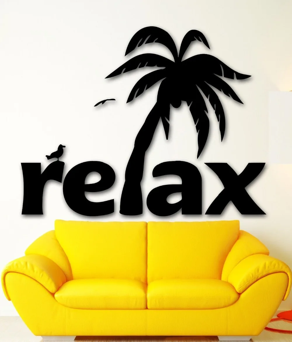 Wall Sticker Vinyl Decal Relax Tropical Palm Beach Spa Salon Tourism