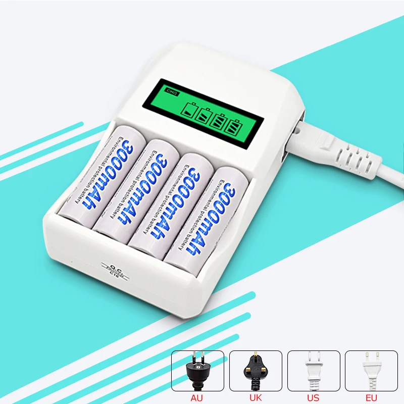 4 Slots Smart Intelligent Battery Charger For AA / AAA