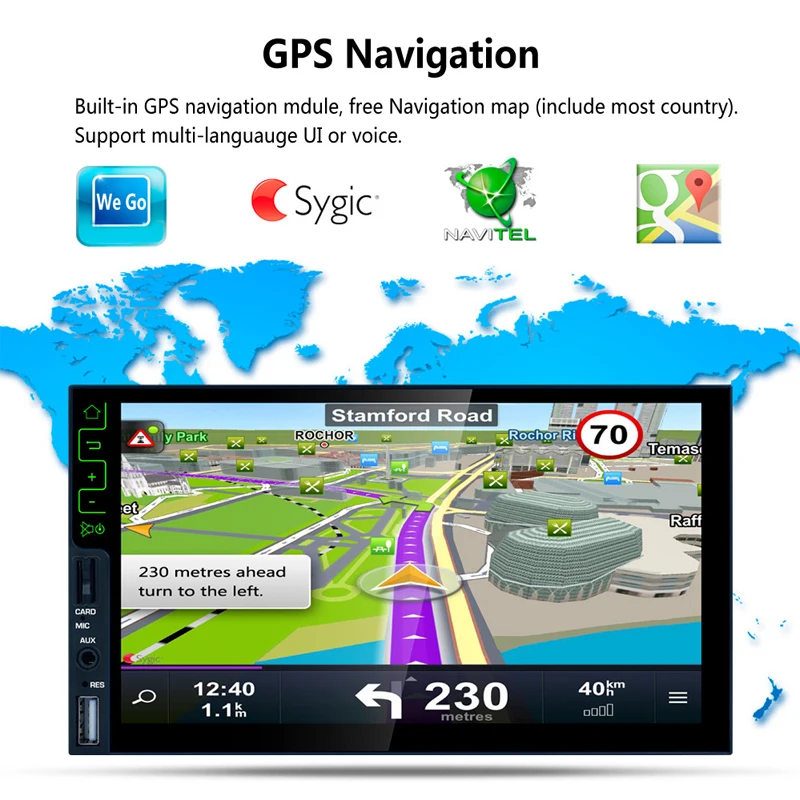 APRICOTCAR 7 &quot2 Din сенсорный экран автомобиля HD MP5 автоматический аудио стерео Bluetooth FM