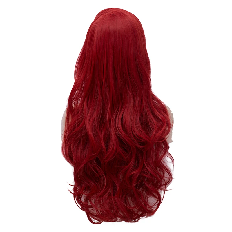 Jessica Rabbit Wavy Long Wine Red Hair Little Mermaid Princess
