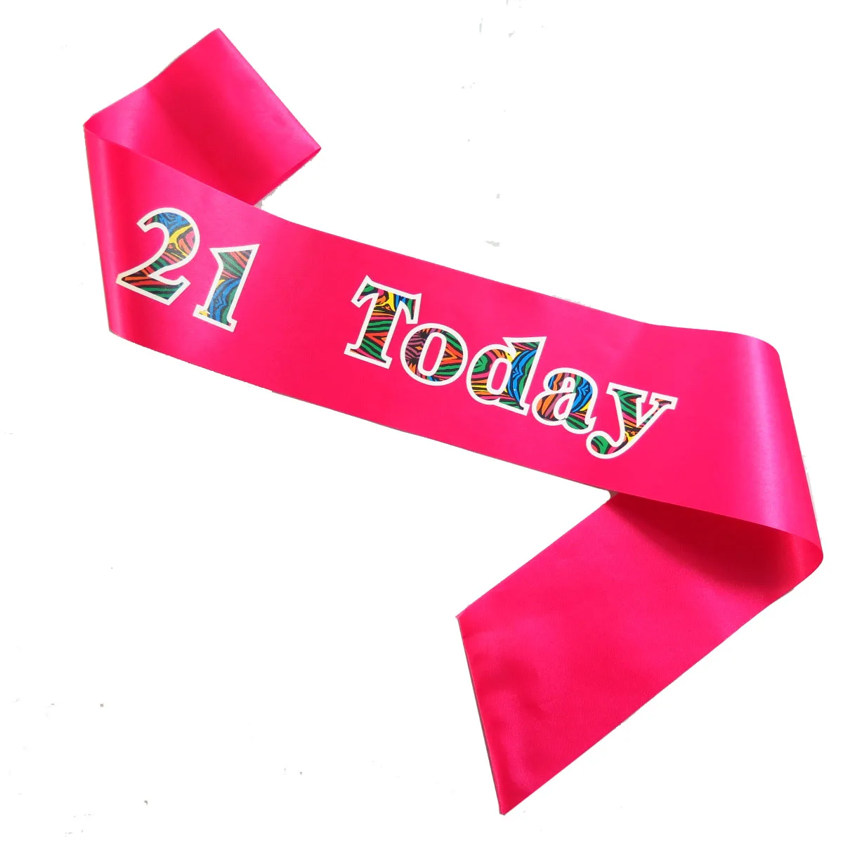 Лента на день рождения женский розовый пояс мужской синий взрослый праздновать пояс с днем рождения 18 21 30 40 50 принцесса девушки подарки на праздник - Цвет: Hotpink21today
