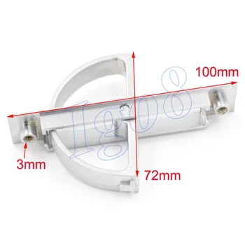 

Rotary Type D-shaped Handle Matt Sliding Door Silver Tone Rectangle Flush Pull Handle