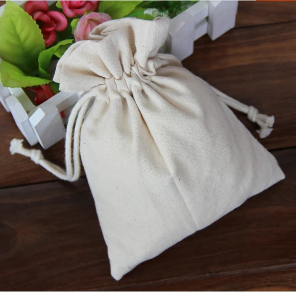 CBRL canvas customized small drawstring bag,cotton fabric jewelry bag