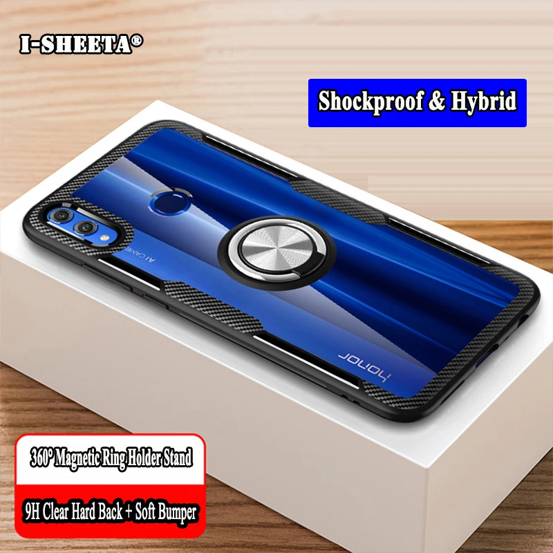Hybrid Case For Huawei Nova 4 3E 360 Metal Magnetic Finger Ring Holder Stand Soft TPU Silicone Bumper Clear Hard PC Back Cover |