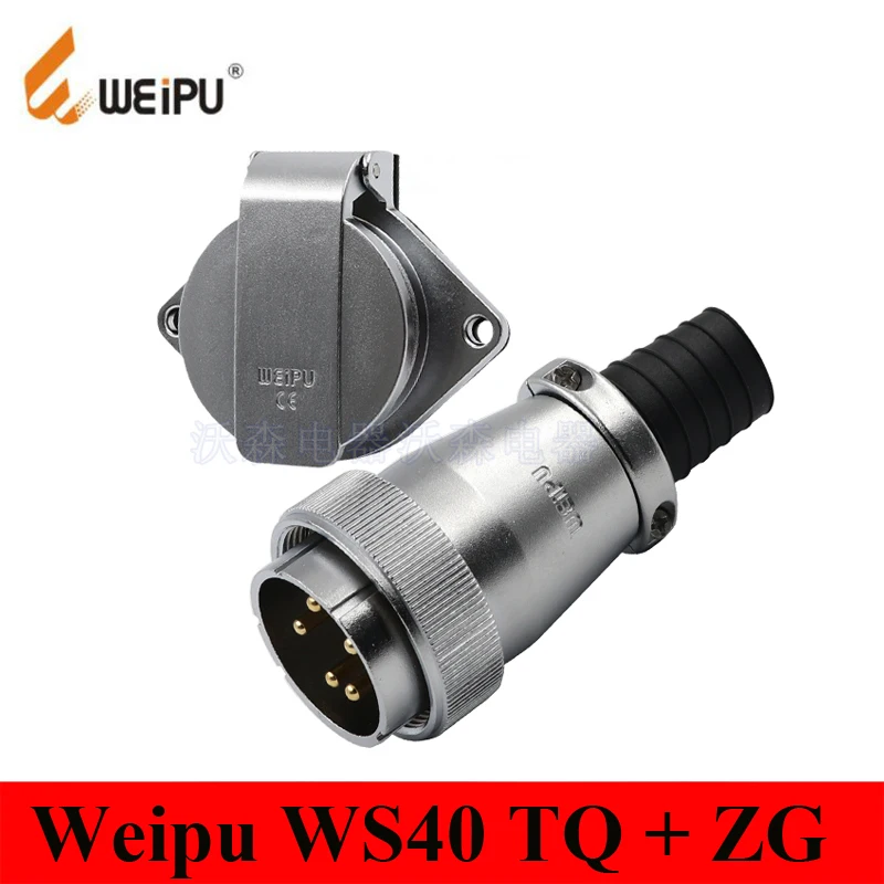

Original Weipu Connector WS40 TQ + ZG 5 9 15 26 31 Pin Male TQ Sleeve Cable Plug Female ZG 2 Hole Flange Panel Mount Socket