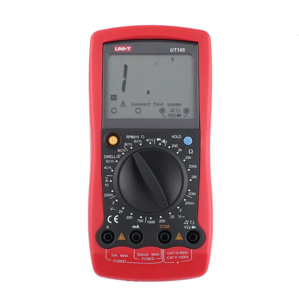 

UNI-T UT105 Automotive Handheld Multimeter AC/DC Volt Ohm Diode Current Voltmeter Tester Meters Digital Ammeter Multitester