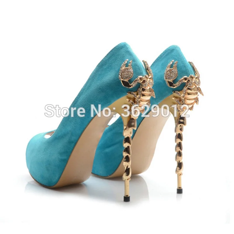Boda Toe Metal Oro Zapatos 3 Tacón Gamuza Fiesta color Bombas color 1 Negro 4 2 Más De Cuero Lynskey Peep Alto Escorpión color Dama Plataforma Color fqw7YacO
