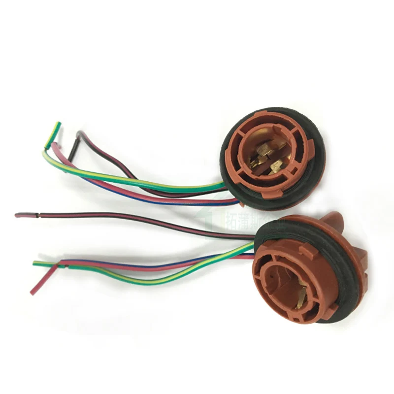2pcs 1157 LED Brake Light Bulb Socket Harness Plug Connector 1157
