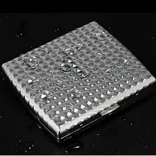 20 сигарет) брендовый металлический чехол для сигарет, Серебряный чехол для сигарет