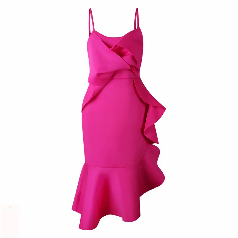 Новейшие Модные Подиумные дизайнерские вечерние платье Для женщин Спагетти ремень Ассиметричное платье
