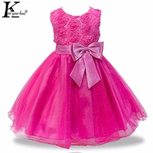 KEAIYOUHUO 2018 New Flower Kids Wedding Dresses For Girls Sleeveless Clothes Summer Dress Childrens Clothing Girls