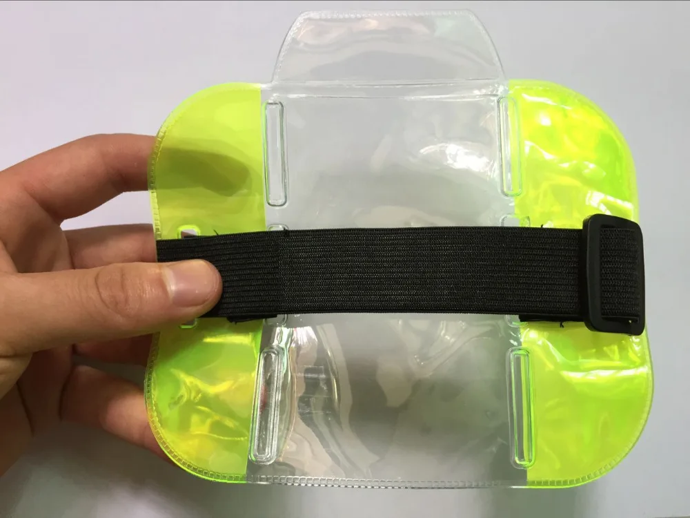 New Product 1pcs Reflective Neon Yellow Armband ID Name Card Badge