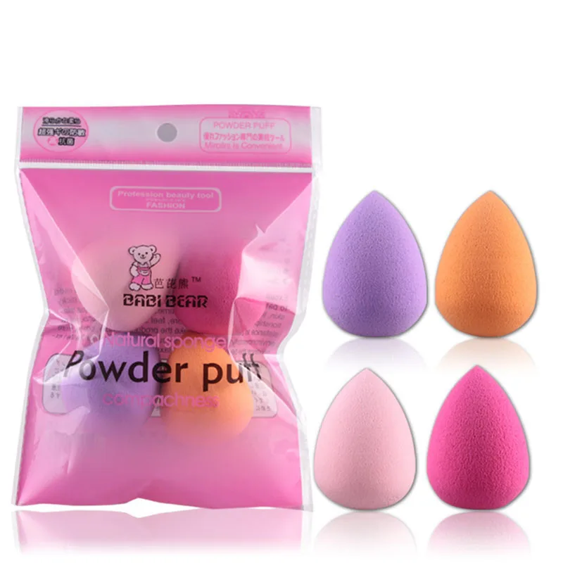 

RANCAI 4pcs Water Drop Shape Sponge Makeup Puff Cosmetic Foundation Puffs Flawless Powder Smooth Beauty Egg Random Color