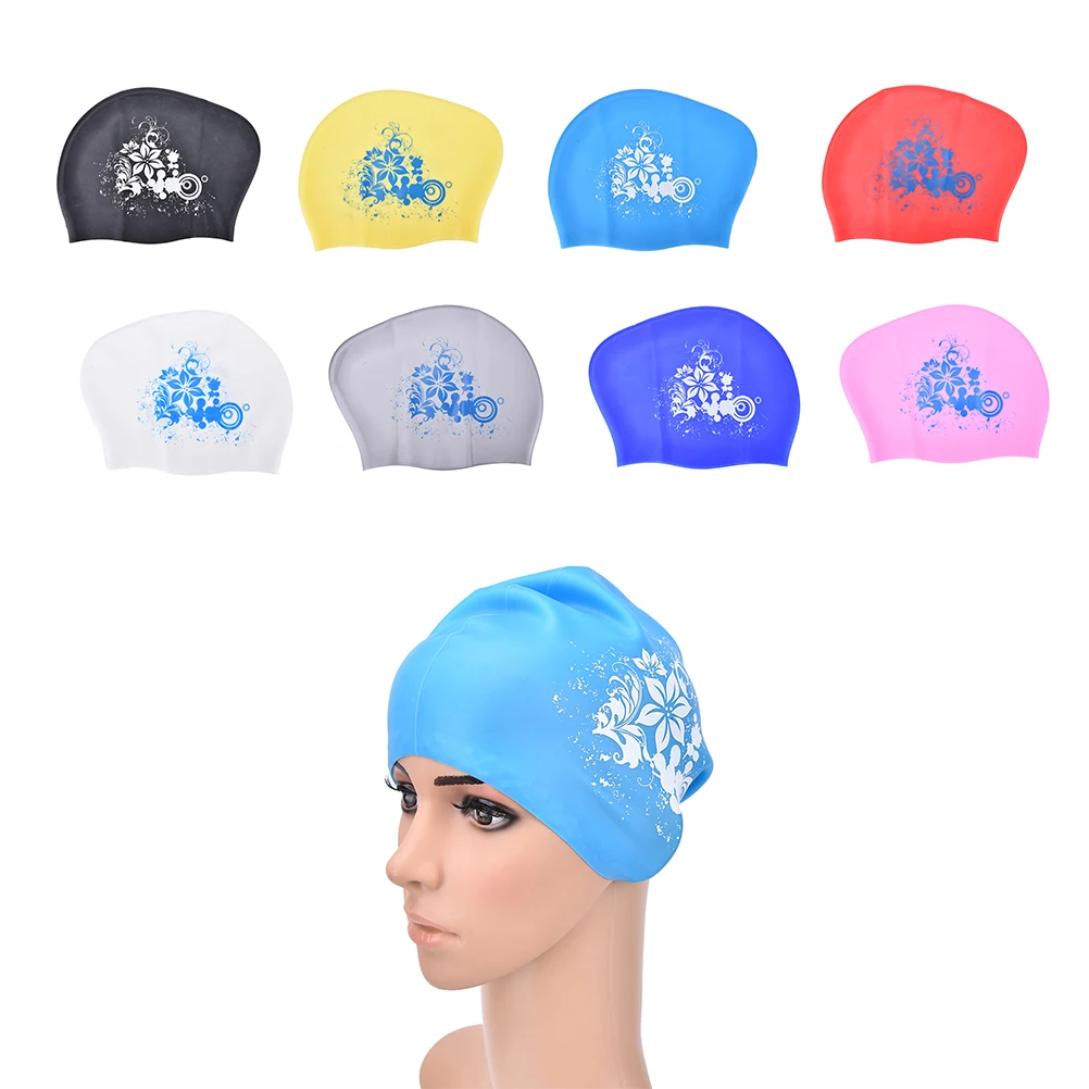 100% Latex Silicone Swimming Cap For Long Hair Women