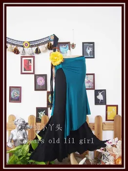 

Lycra cotton gothic Tribal Belly Dance mini skirt Belly Dance Bustle Skirt BQ87