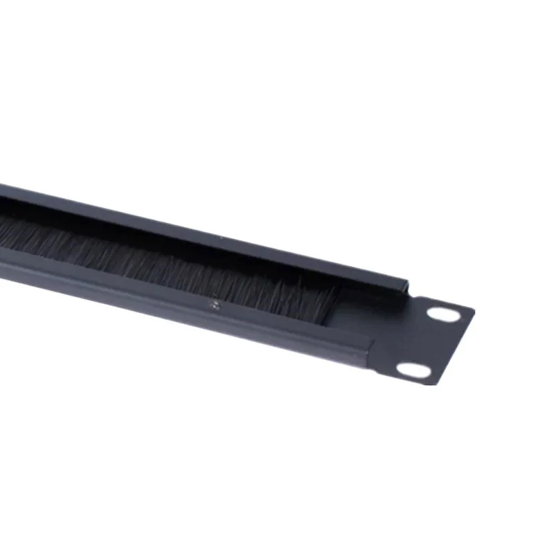 1U 19inch Rack Cable Management Steel Horizontal Brush Strip Server Network Cable Organizer 