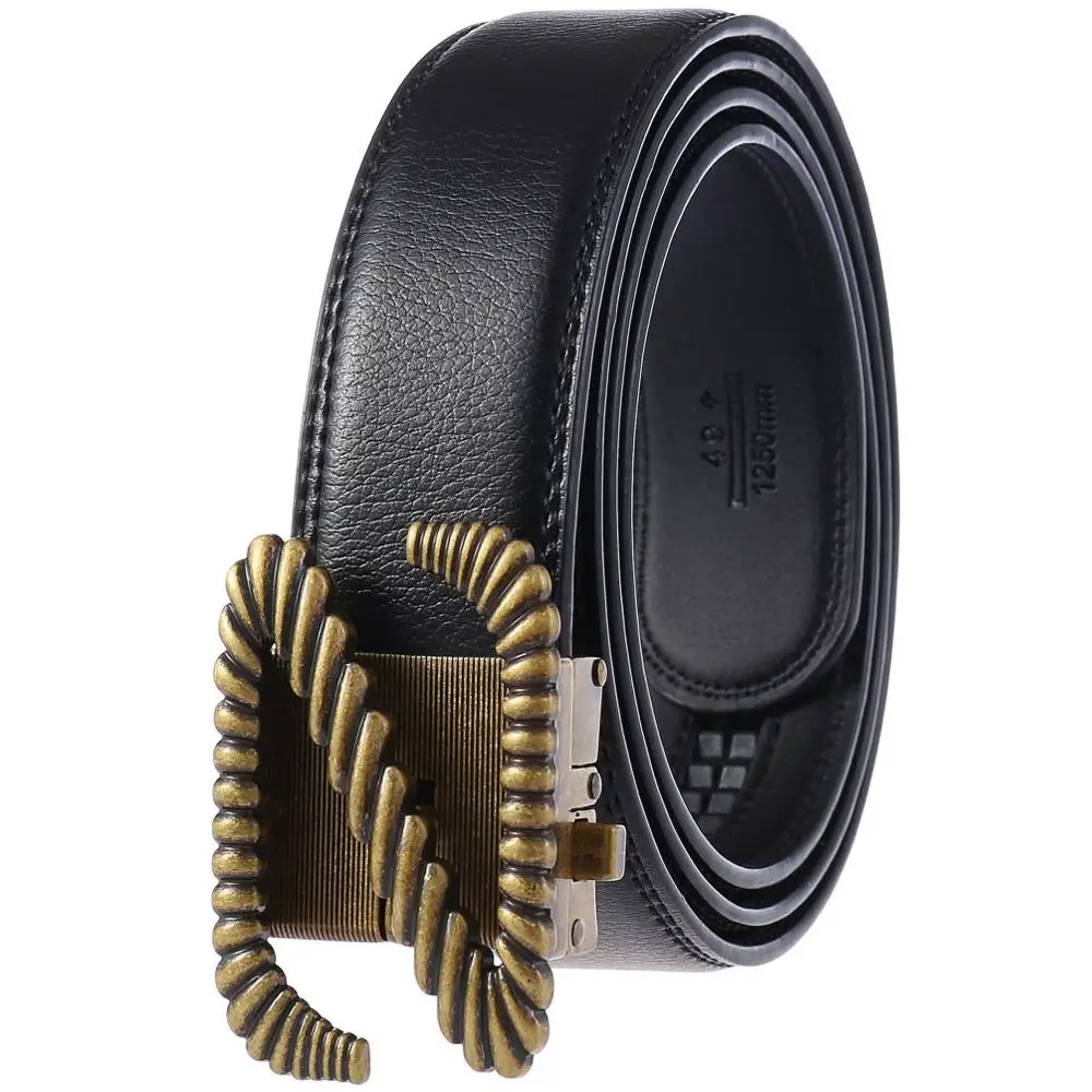 

Cow Leather Men Belts Automatic Ratchet Buckle Fashion Luxury Dress Belts for Men Waist Strap Designer Belt