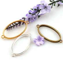 Винтажная овальная двухсторонняя античная бронза металлическая полая рама соединитель подвеска-Шарм DIY ювелирных изделий Аксессуары