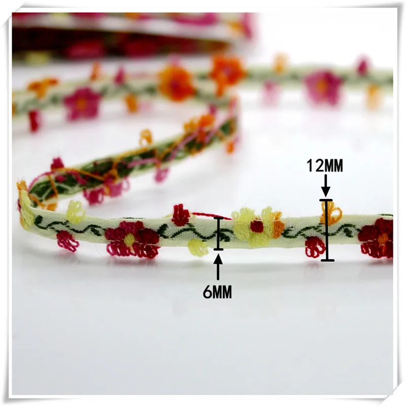 6 ярдов/партия 12 мм трехмерные цветы вышивка ленты японский чистый и свежий стиль тесьма Лолита COS аксессуары для одежды