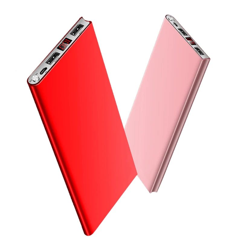 Ультра тонкий 20000mah внешний аккумулятор 2 USB светодиодный Банк питания портативный мобильный телефон зарядное устройство для Xiaomi iphone X 8 samsung
