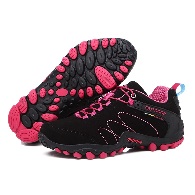 Женская кожаная походная обувь для прогулок; многофункциональные прогулочные треккинговые кроссовки; износостойкая спортивная обувь для альпинизма; женская обувь