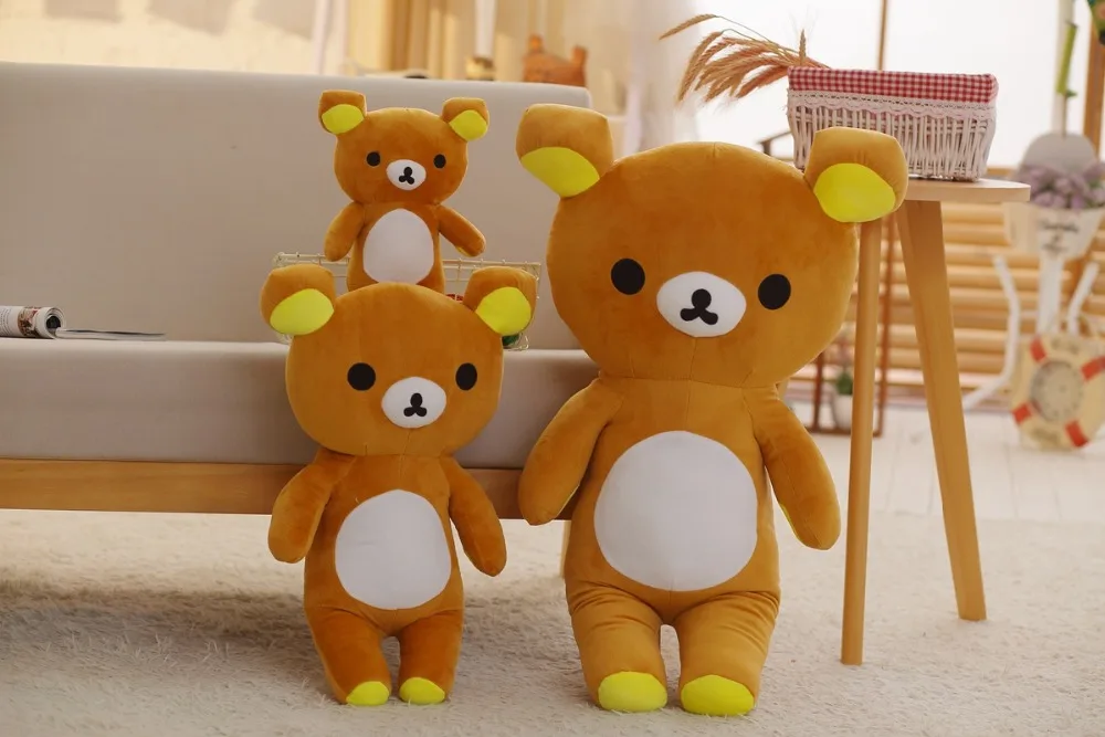  30/60/80 cm Soft Rilakkuma Bear Plush Toy Stuffed Animal kuma Bear Toys For Children Home Decoratio