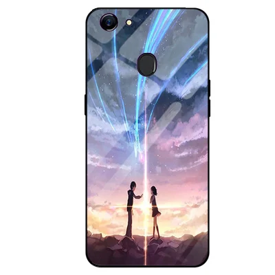 For OPPO A79 case 6.01" A79t A79k Starry sky tempered Glass+ TPU Edge Thin Hard Back Cover For OPPO A 79 A79 t k bumper cases - Цвет: A4