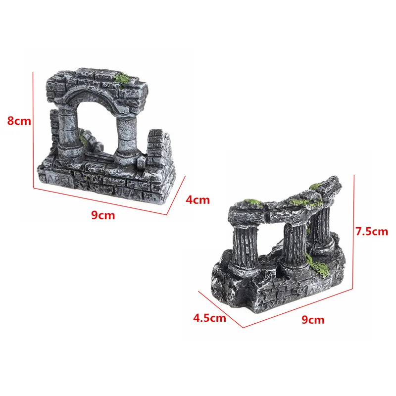 2 стиля Смола Искусственный аквариум Римский декор для столбов древняя разрушенная колонна водный орнамент аквариум каменная Пещера Рок Deocr