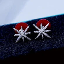 Высококачественные серьги из кубического циркониевая Снежинка, модные серьги из искусственного жемчуга, двухсторонние серебряные серьги-гвоздики, вечерние ювелирные изделия